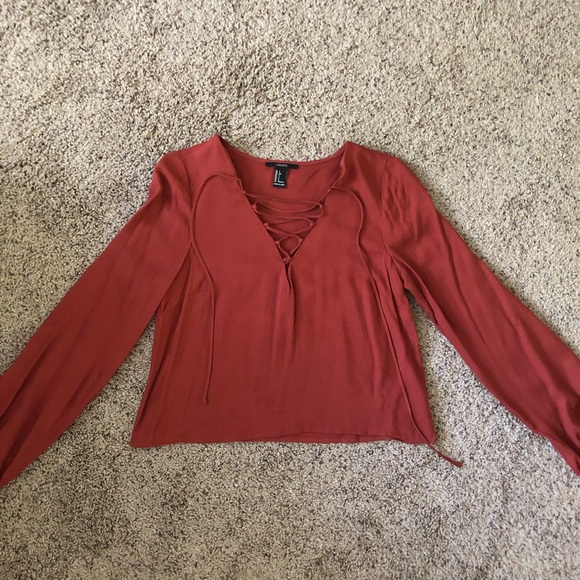 Cropped long sleeve blouse - Picture 1 of 2